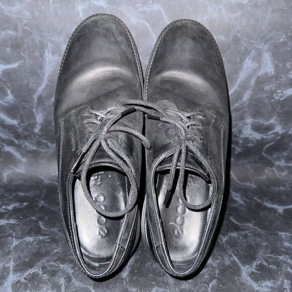 ECCO Knoxville Gore-Tex Waterproof Black Leather Shoes Mens Size 10-10.5 (44) - Picture 6 of 7
